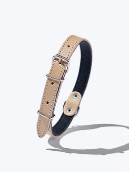 John Dog leather dog collar beige XXS