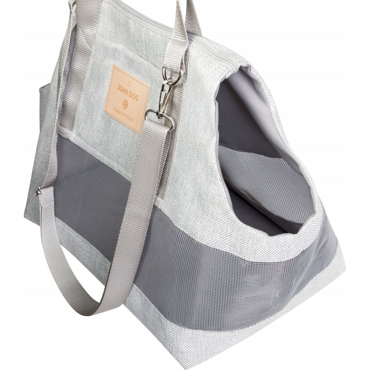 John Dog summer dog carrier bag John Dog grey XS up to 5 kg Trade name Letnia torba transporter dla psa John Dog szary Rozmiar: XS