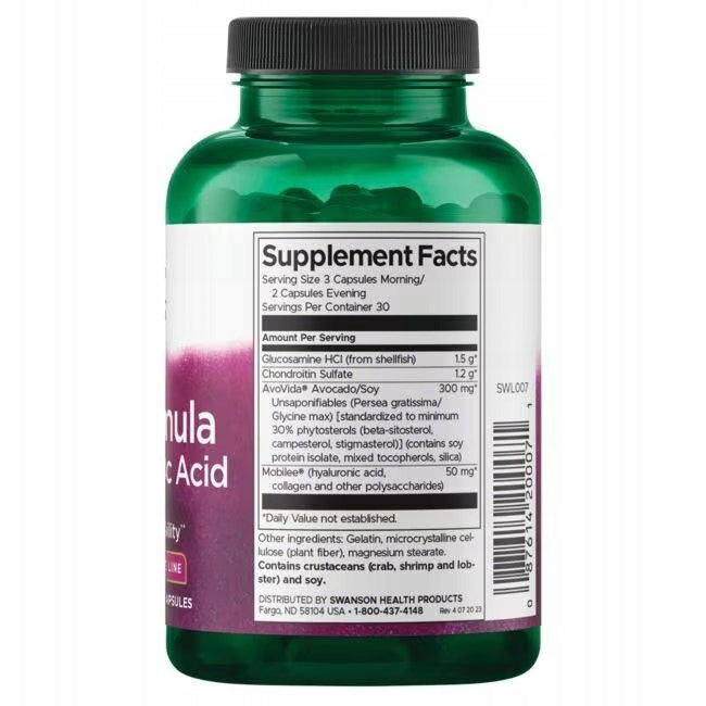 Joint Formula with Hyaluronic Acid and Glucosamine HCI 150 capsules Swanson Brand Swanson