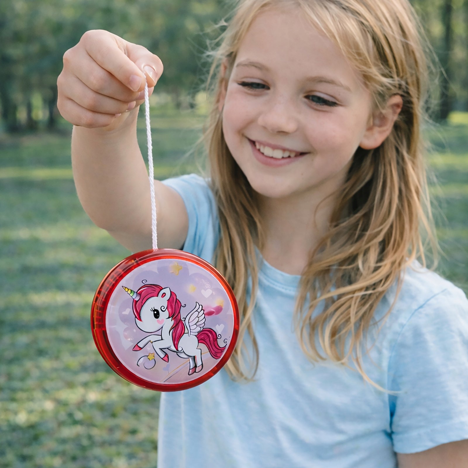 Jojo Glowing LED Theme Unicorn Pattern 2in1 Arcade Game YoYo Red