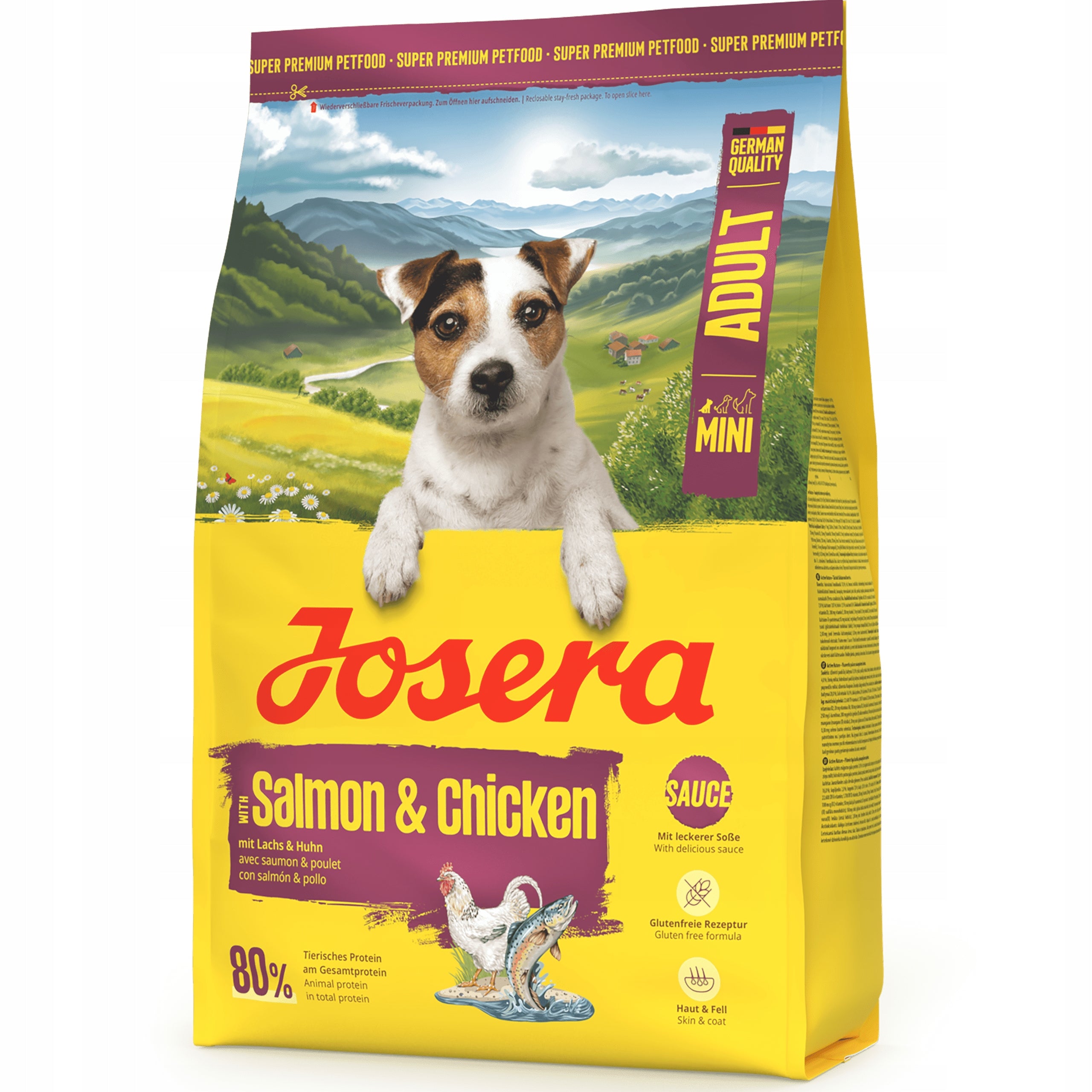 Josera Mini Adult Salmon&Chicken 5x900g Small Dog Food Salmon with Sauce Packaging status original