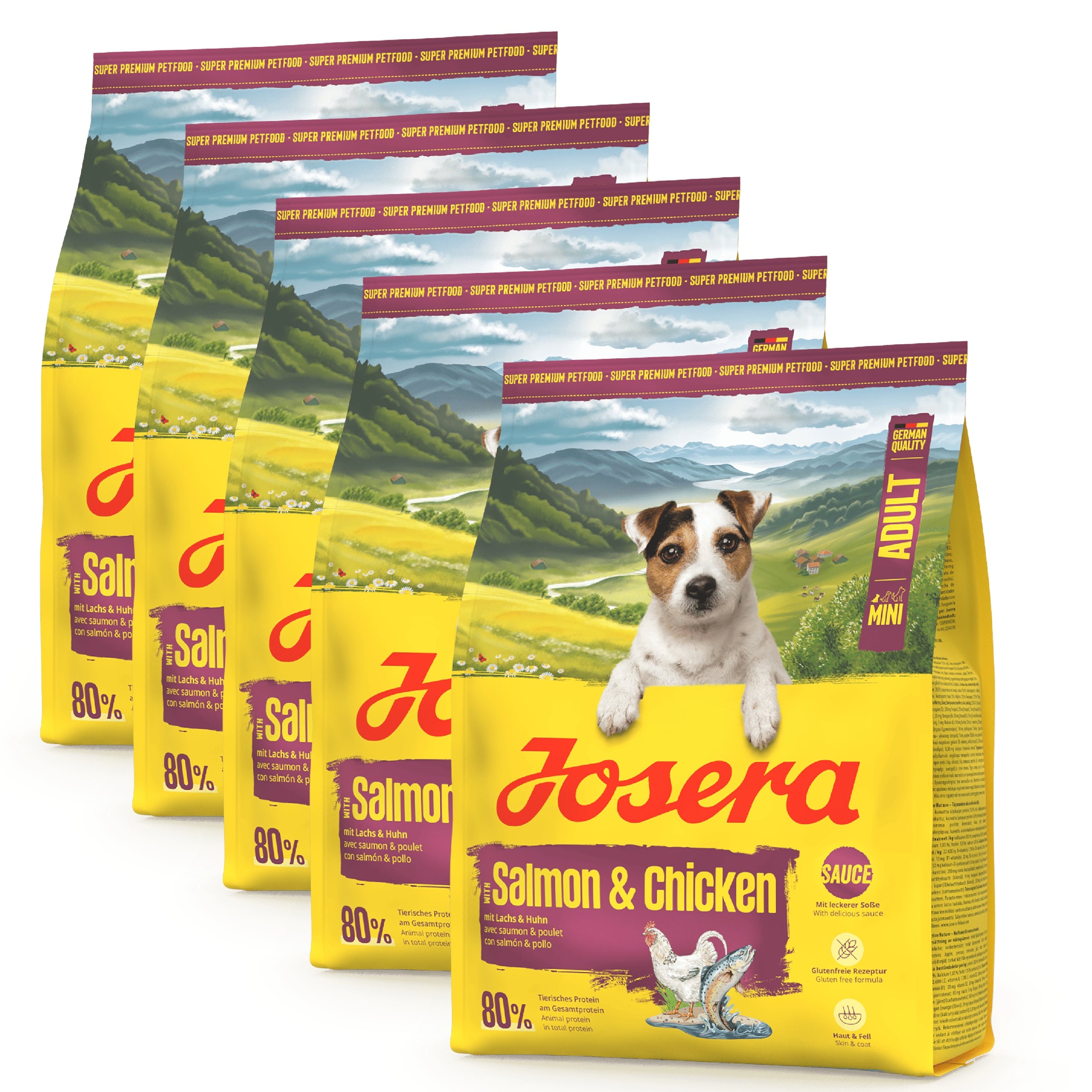 Josera Mini Adult Salmon&Chicken 5x900g Small Dog Food Salmon with Sauce