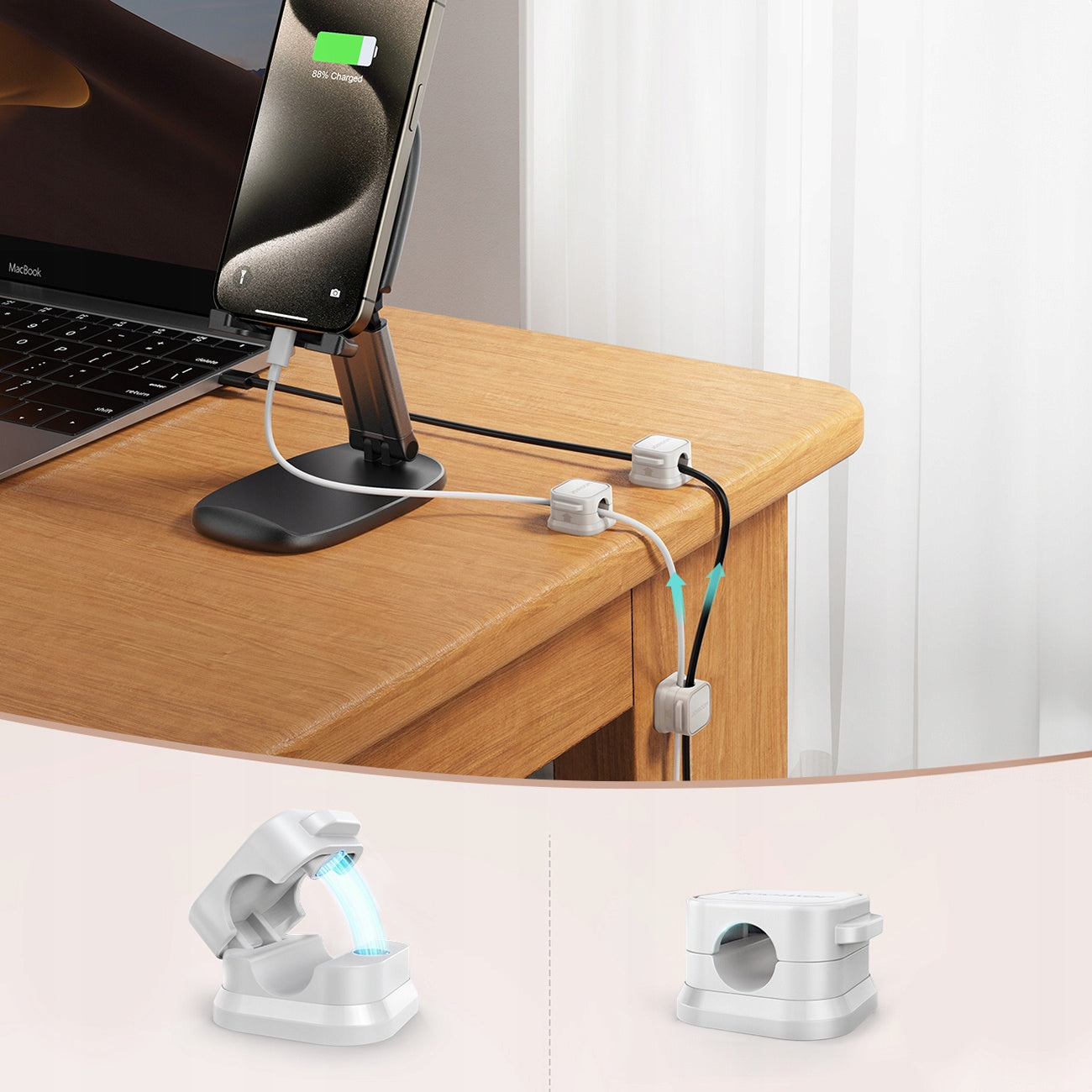Joyroom Cable organizer Joyroom JR-ZS368 magnetic - white (6 pcs.) Brand Joyroom