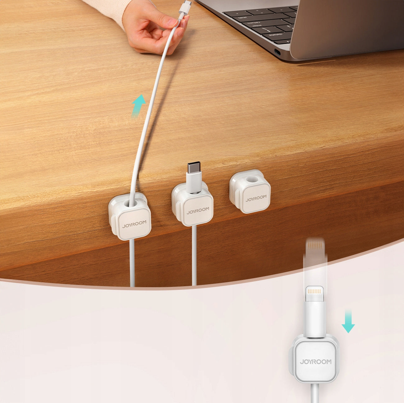 Joyroom Cable organizer Joyroom JR-ZS368 magnetic - white (6 pcs.) Color white