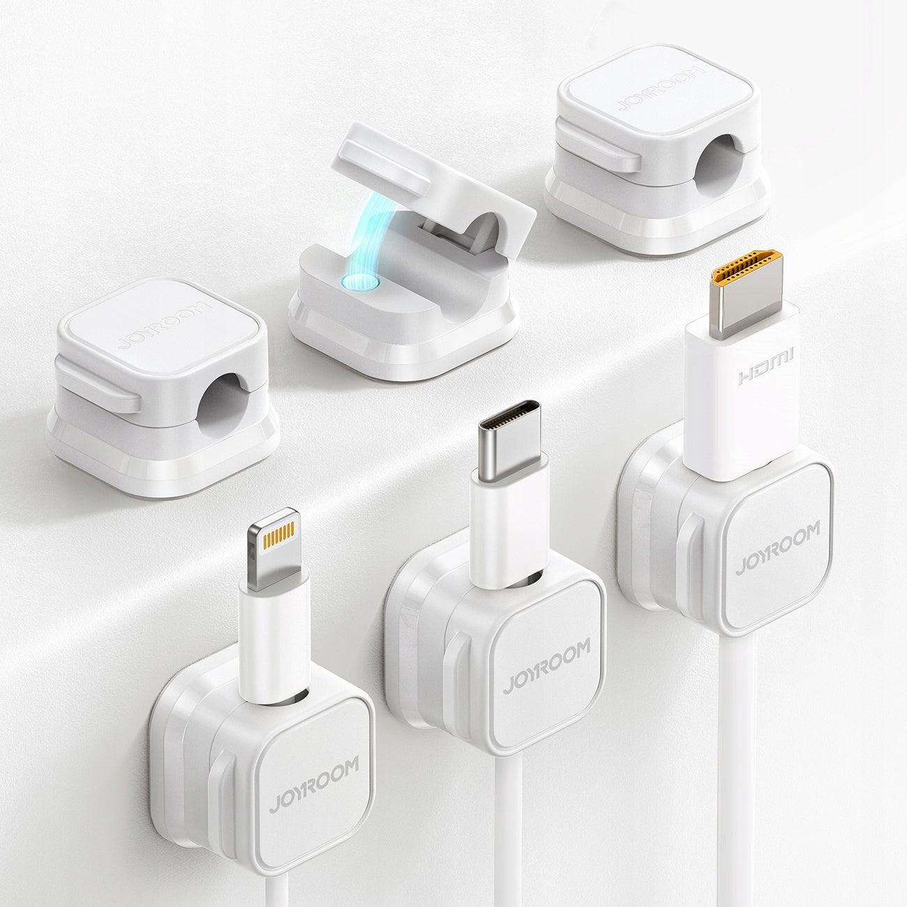 Joyroom Cable organizer Joyroom JR-ZS368 magnetic - white (6 pcs.) Product weight with unit packaging 0.1 kg