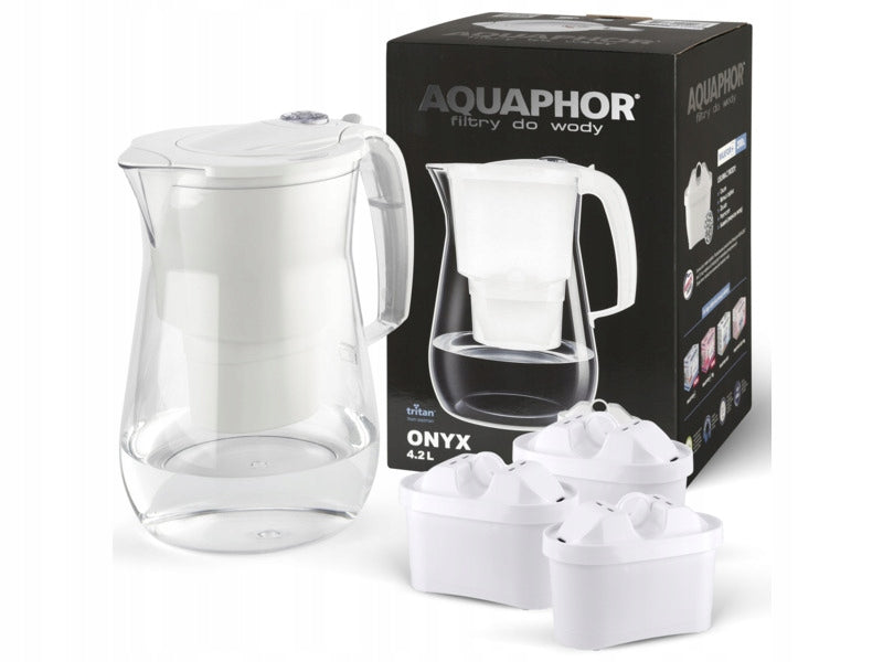 Jug AQUAPHOR Onyx 4.2 l White +3 cartridges B100-25 Maxfor Magnesium
