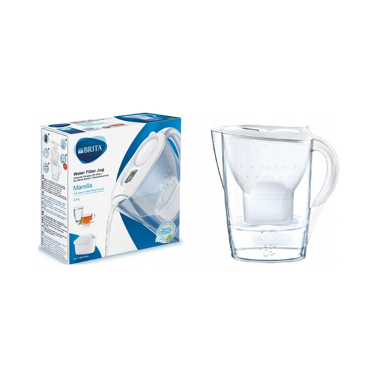 Jug Filter Brita Marella Cool 2,4 L without cartridges white for Maxtra cartridges Certificates of conformity CE
