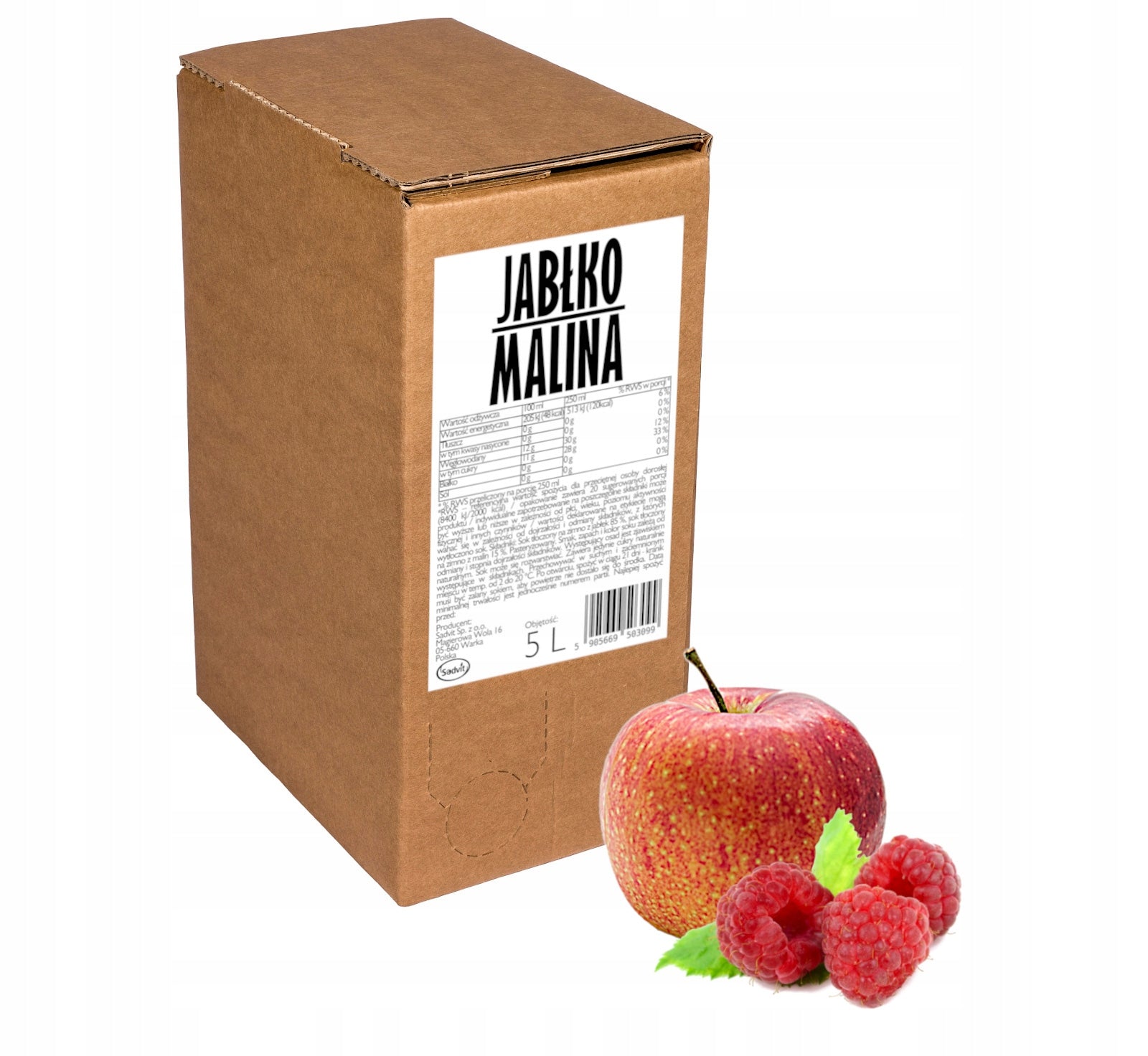 Juice apple raspberry pressed natural 100% 5L, raspberry for family NFC 5 kg