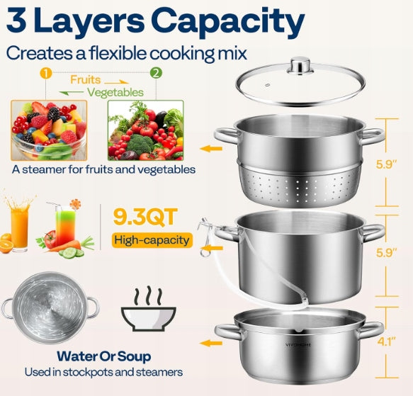 Juicer VIVOHOME stainless steel 9 l for fruit Brand Florina