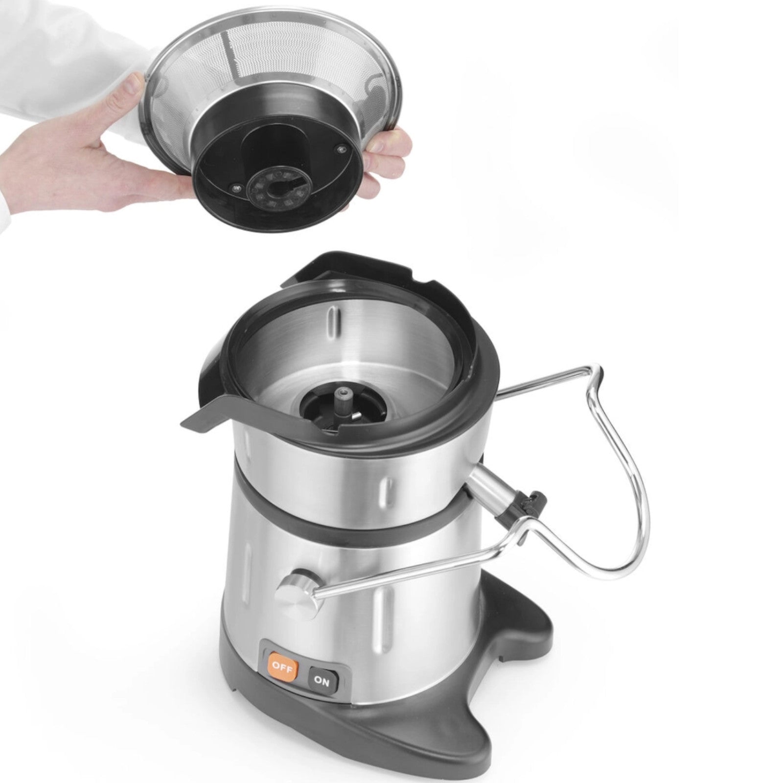 Juicer fruit vegetable juicer 700 W 3000 rpm - Hendi 221105 Dominant color silver/gray