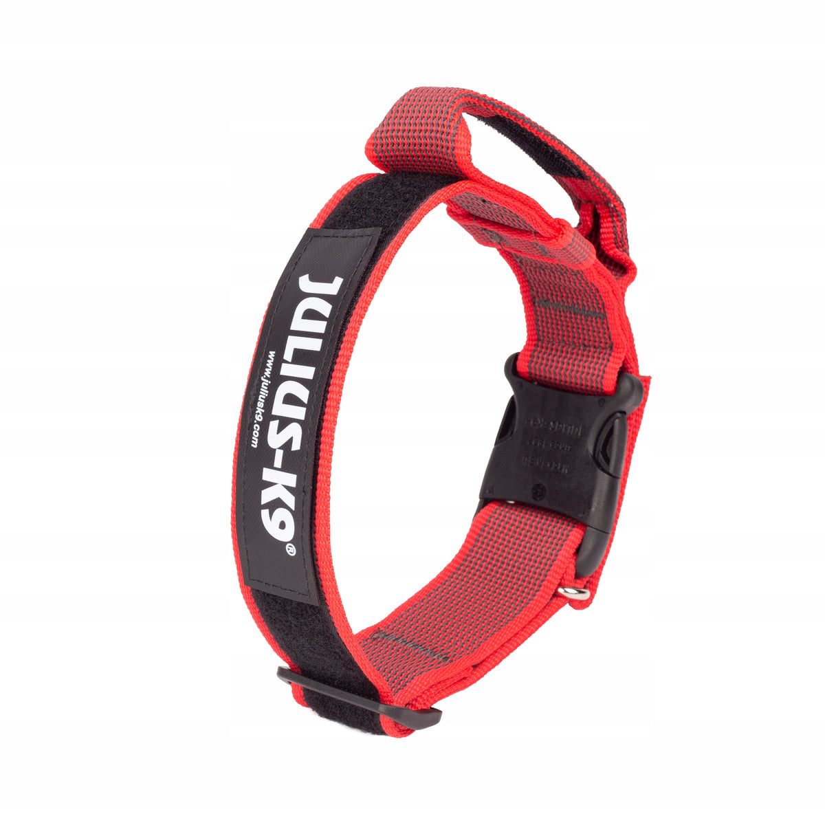 Julius K9 ColorGray collar with handle 40 mm RED reinforced