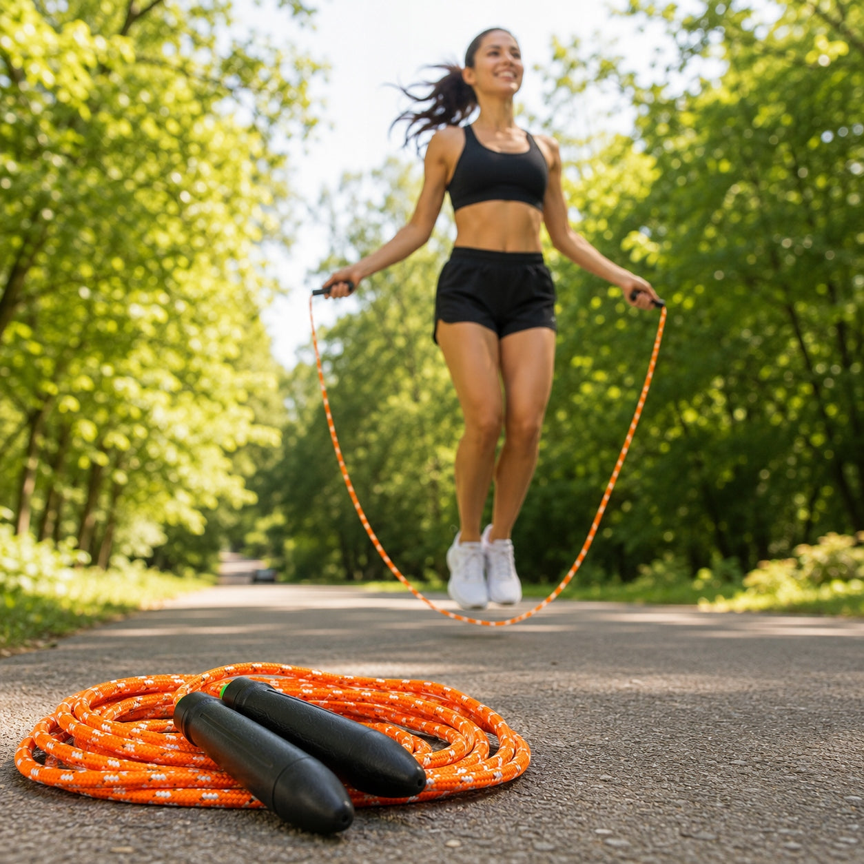 Jump Rope 5 m Orange Training Fitness String For Exercise Packaging status original
