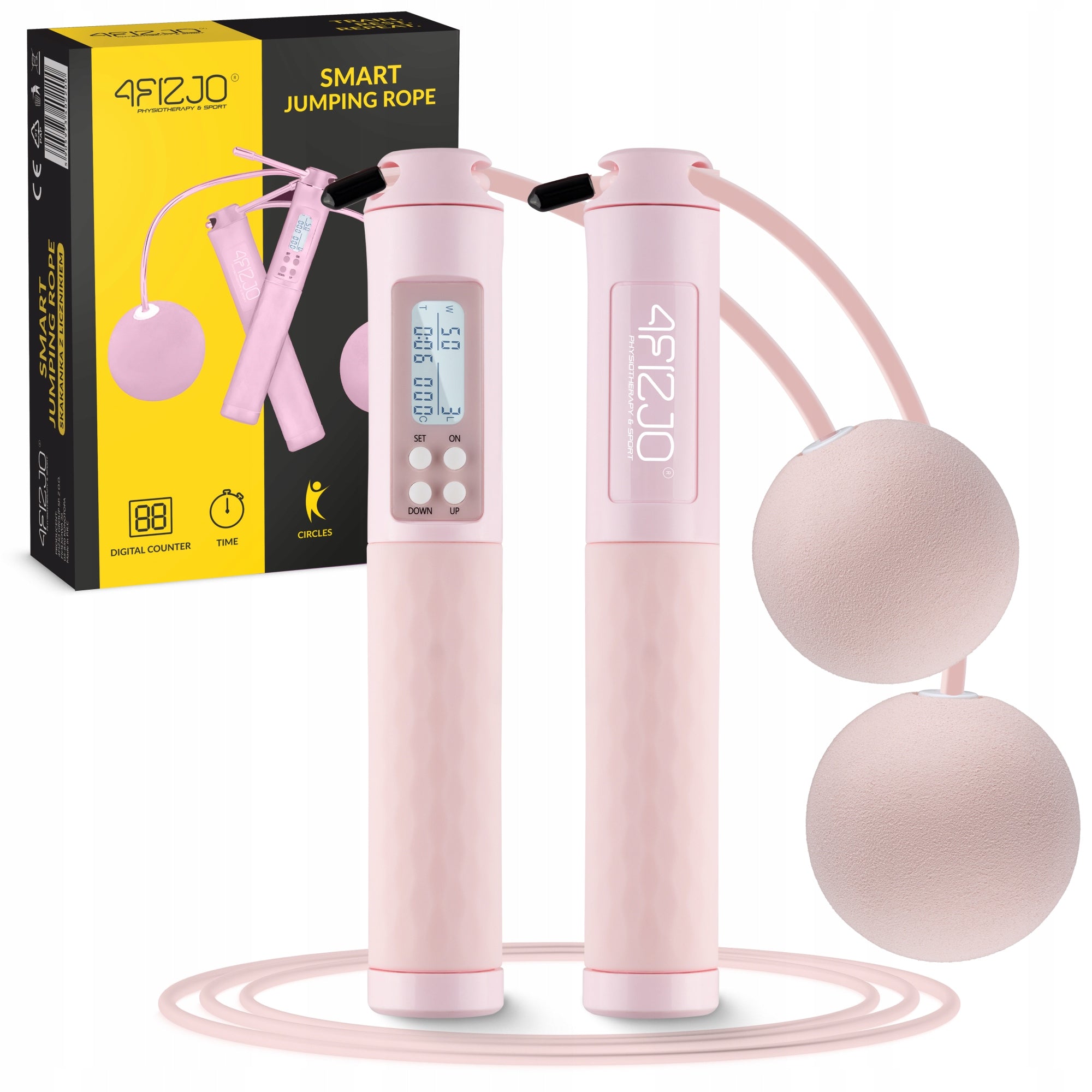 Jump Rope Adjustable With Counter Wireless Balls Calorie Display