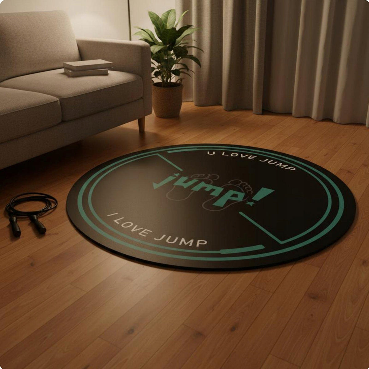 Jump Rope Mat Noise Reduction Jump Rope Mat Thickened Round Green 125CM