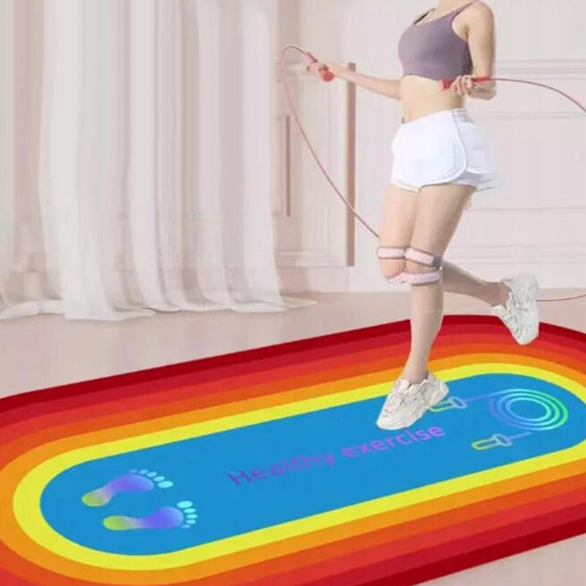 Jump Rope Mat, Yoga Mat, Non slip, Shock absorbing, High density Red Packaging status original