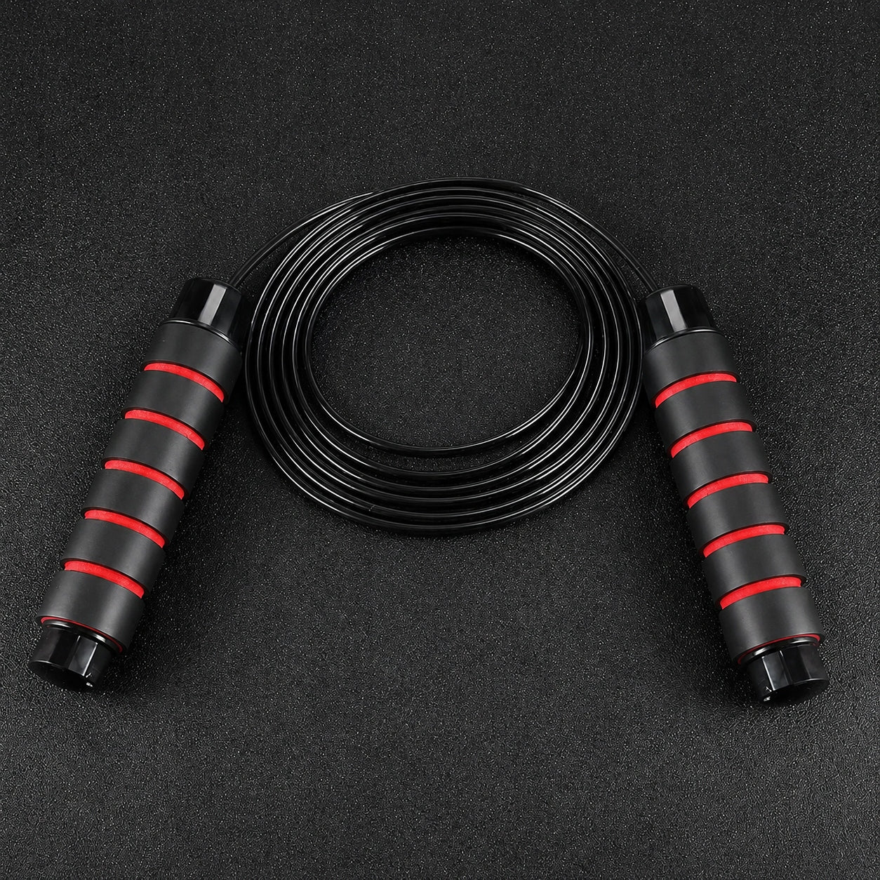 Jump Rope Professional Boxing Adjustable Bearings Training Sport Fitness Model JR (Red)
