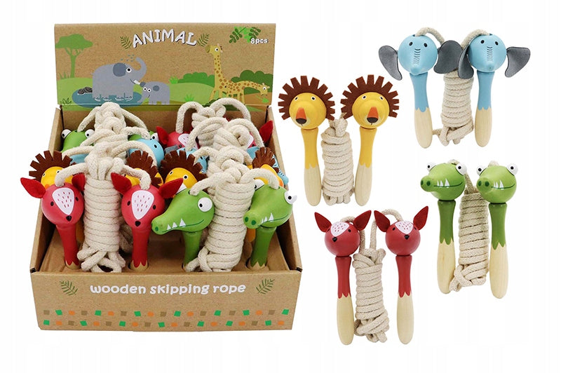 Jump Rope Wooden - Animals Movement Fun Classic Toy
