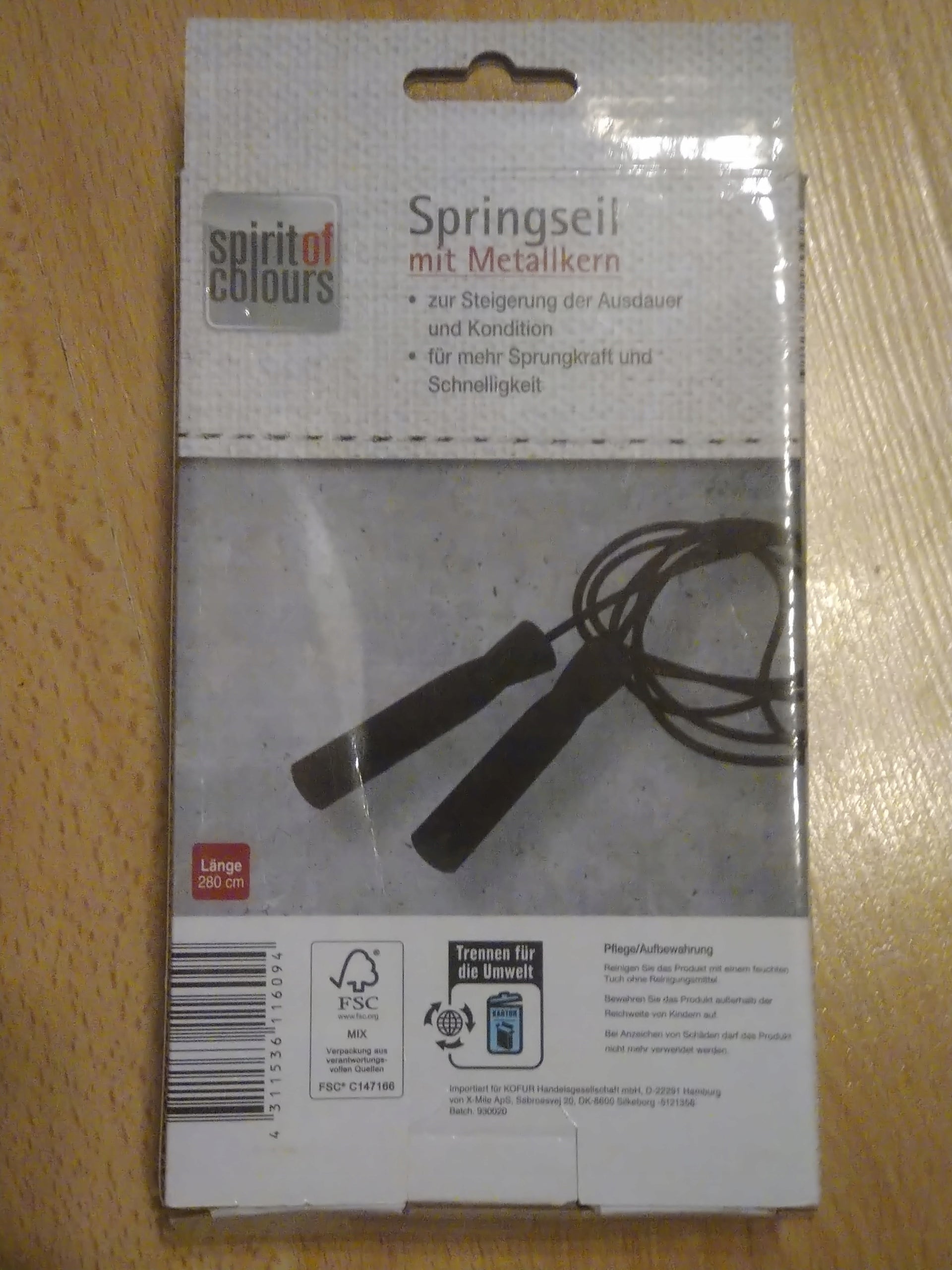 Jump rope 280cm black