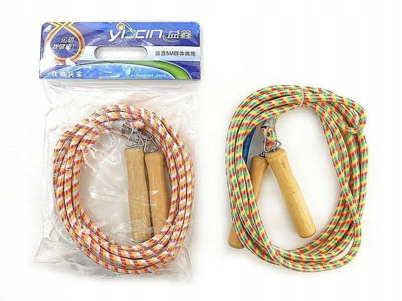 Jump rope PVC 5 m to play for 3 people - mix of colors