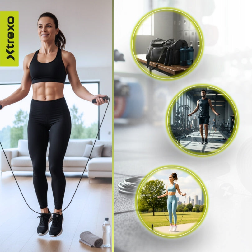 Jump rope XTREXO Advanced black OS ADJUSTABLE LENGTH VERSATILE EAN (GTIN) 5904823753035