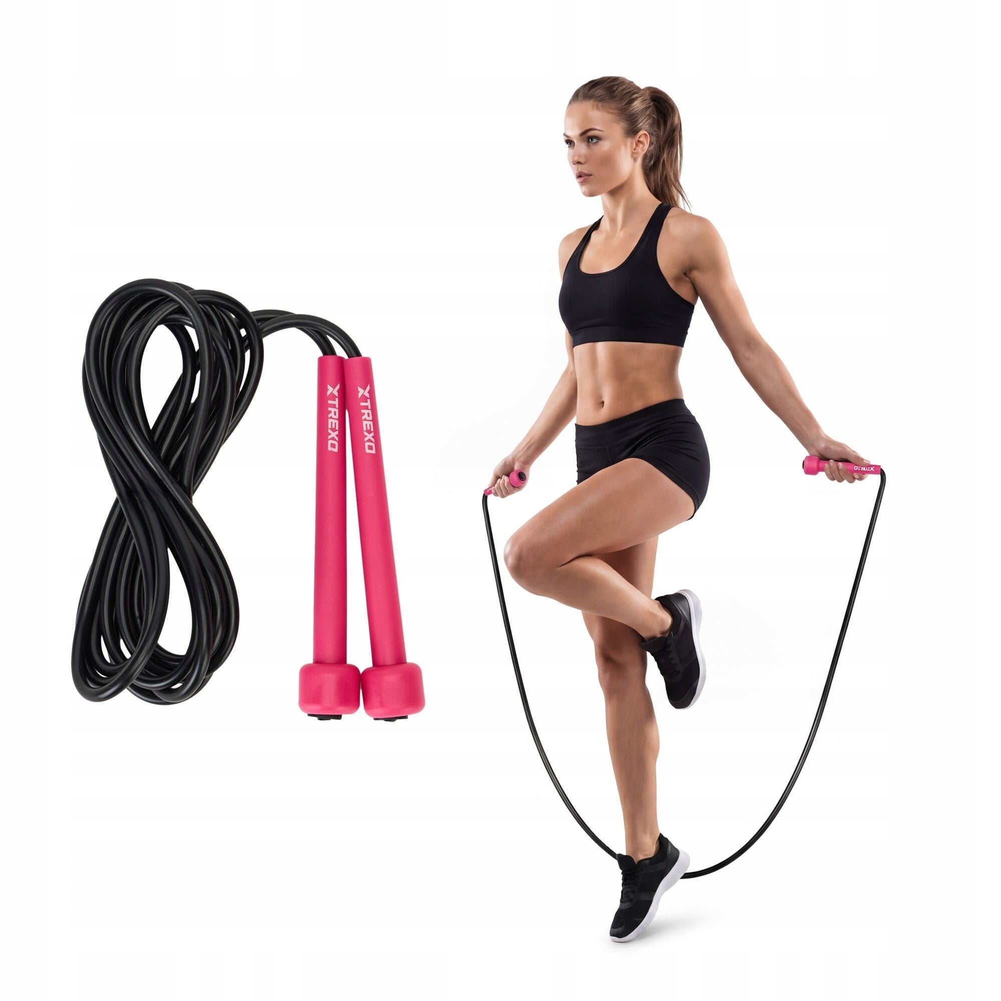 Jump rope XTREXO Basic pink OS LENGTH ADJUSTMENT TRAINING CARDIO FITNESS