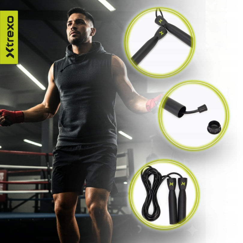 Jump rope XTREXO boxing Basic black HIGH QUALITY FAST BURNING Color black