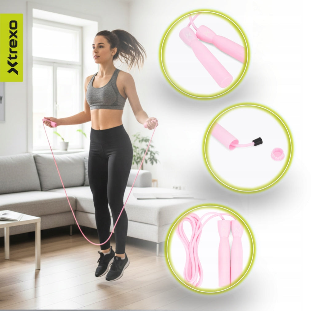 Jump rope XTREXO boxing Basic pink HIGH QUALITY SOLID VERSATILE Color pink