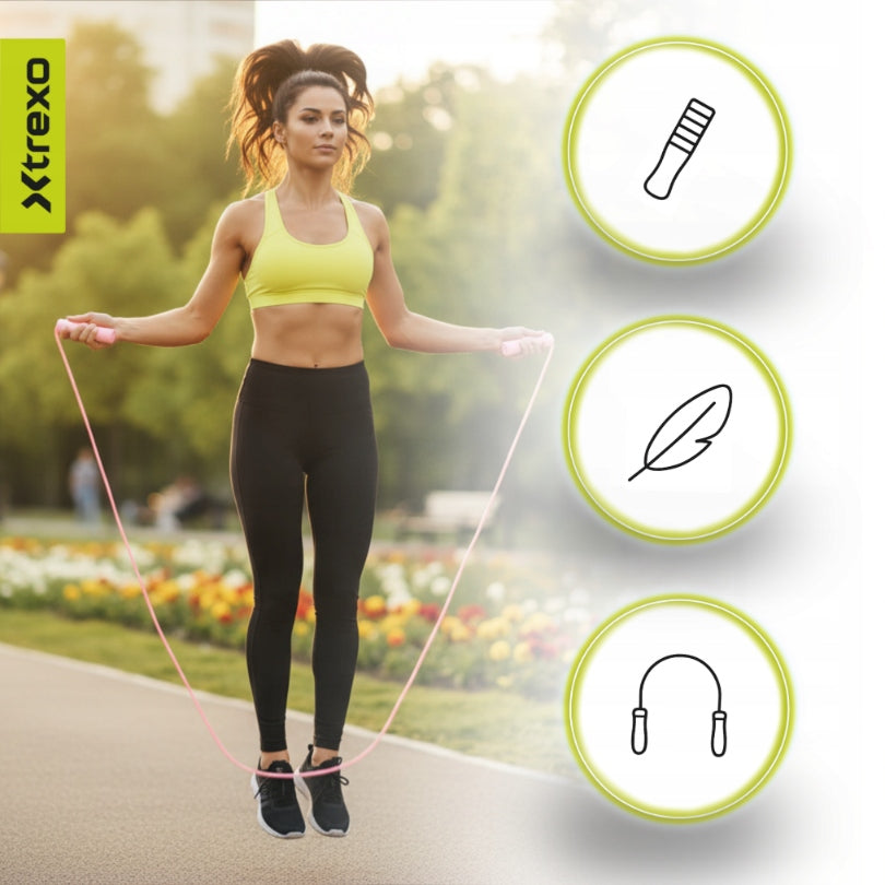 Jump rope XTREXO boxing Basic pink HIGH QUALITY SOLID VERSATILE Rope length 275 cm