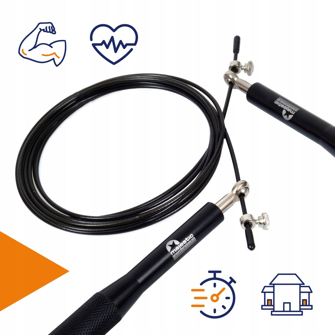 Jump rope adjustable boxer steel with crossfit fitness bearings 300 cm Handle material aluminum
