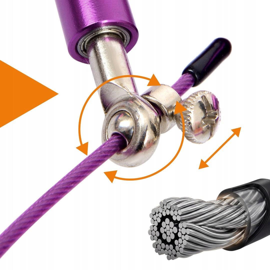 Jump rope adjustable boxing professional steel with bearings 300 cm Handle material aluminum