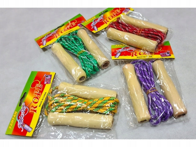 Jump rope classic string with fabric rope 2m wooden handles Packaging status original