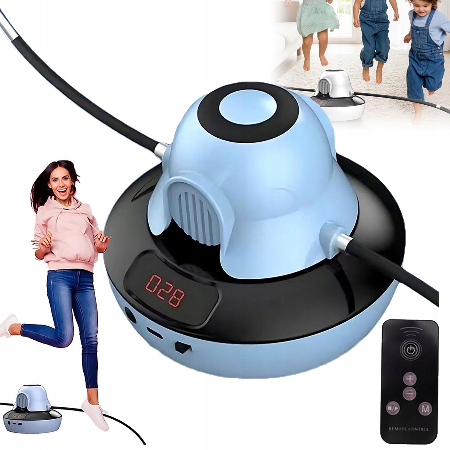 Jump rope interactive automatic rope with remote control and counter