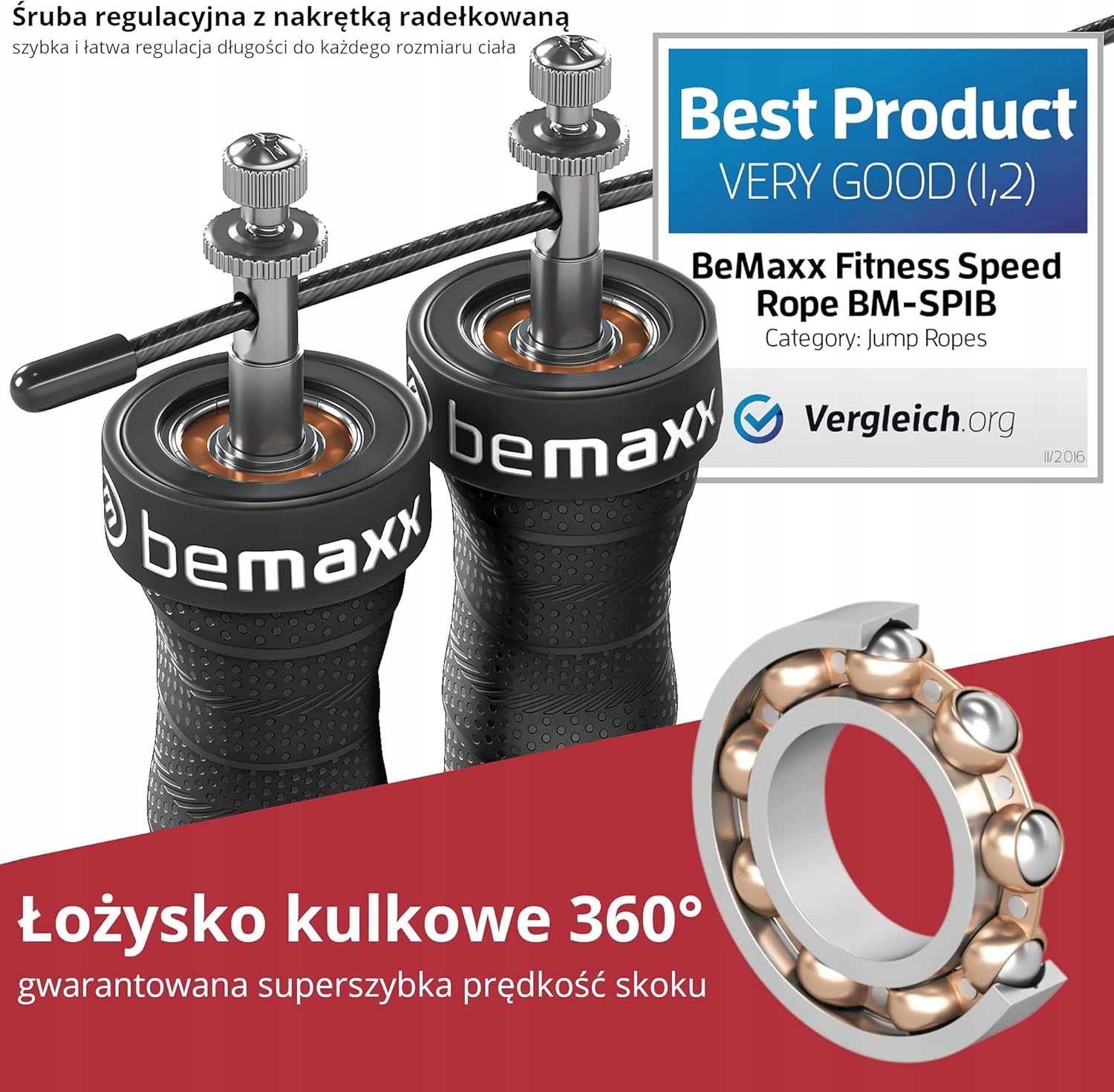 Jump rope made of plastic BeMaxx 300 cm black Rope length 300 cm