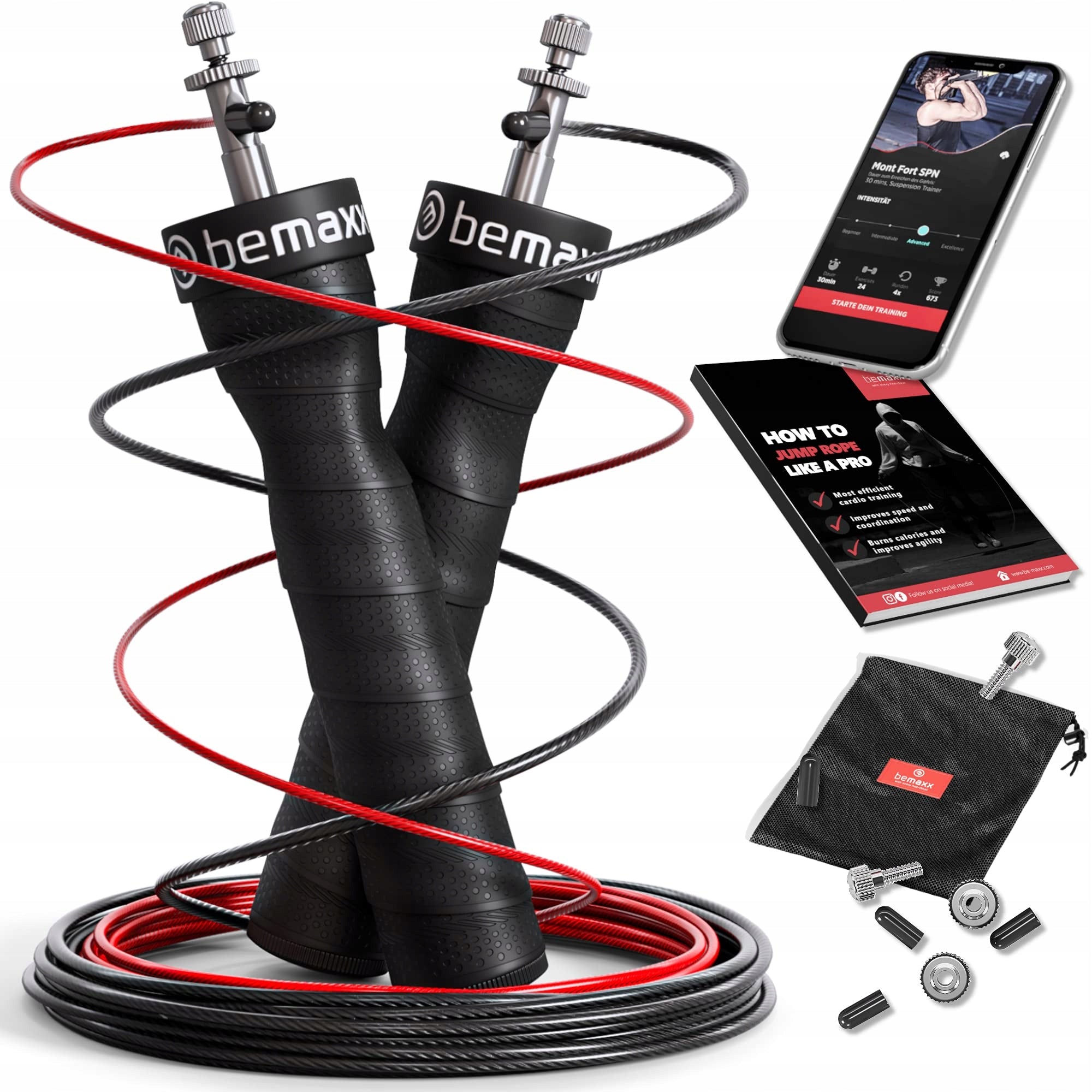 Jump rope made of plastic BeMaxx 300 cm black