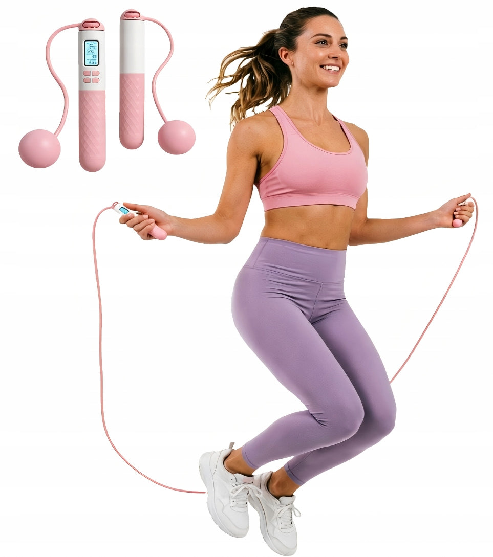 Jump rope with balls, LED counter, adjustable, 280cm