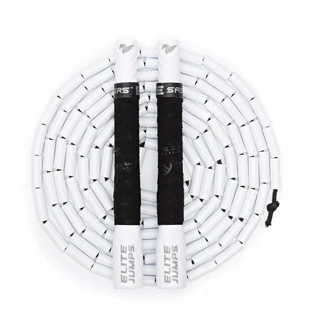 Jump rope with beads for athletes adjustable Elite Jumps white Color white