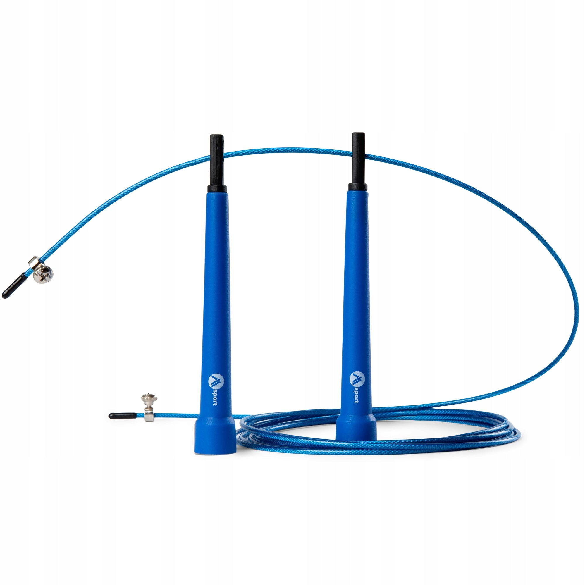 Jump rope with bearing and length adjustment up to 300cm Color black