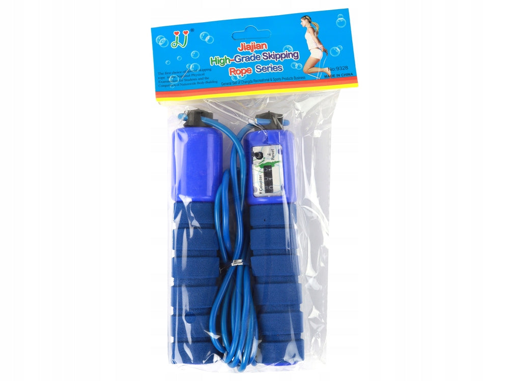 Jump rope with counter 280cm blue 230x130 mm Lean Toys Rope length 250 cm