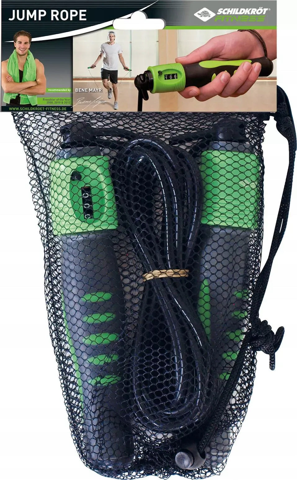 Jump rope with counter - black and green - Schildkröt Rope length 300 cm