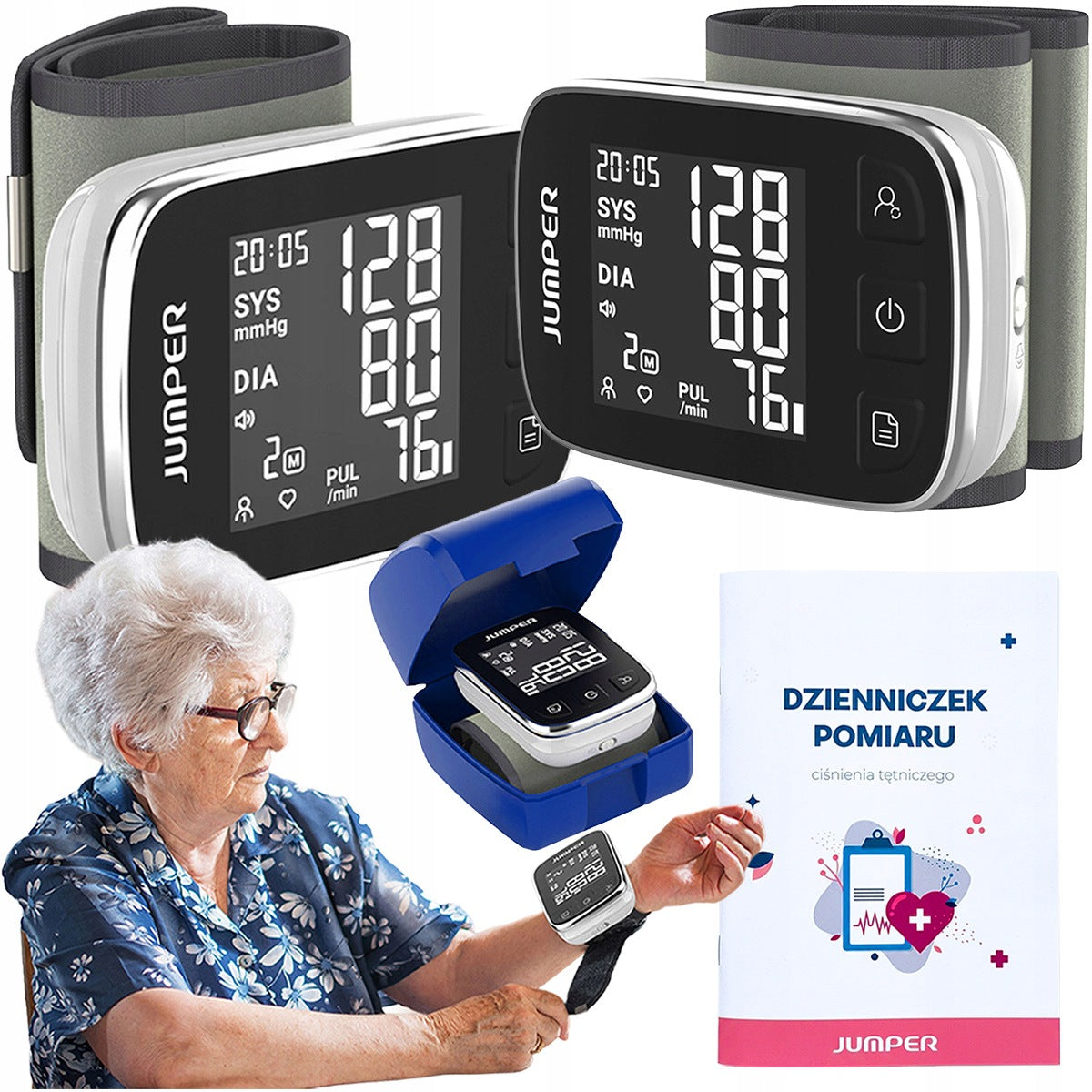 Jumper HWA20 MEDICAL WRIST BLOOD Pressure Monitor + MEASUREMENT DIARY