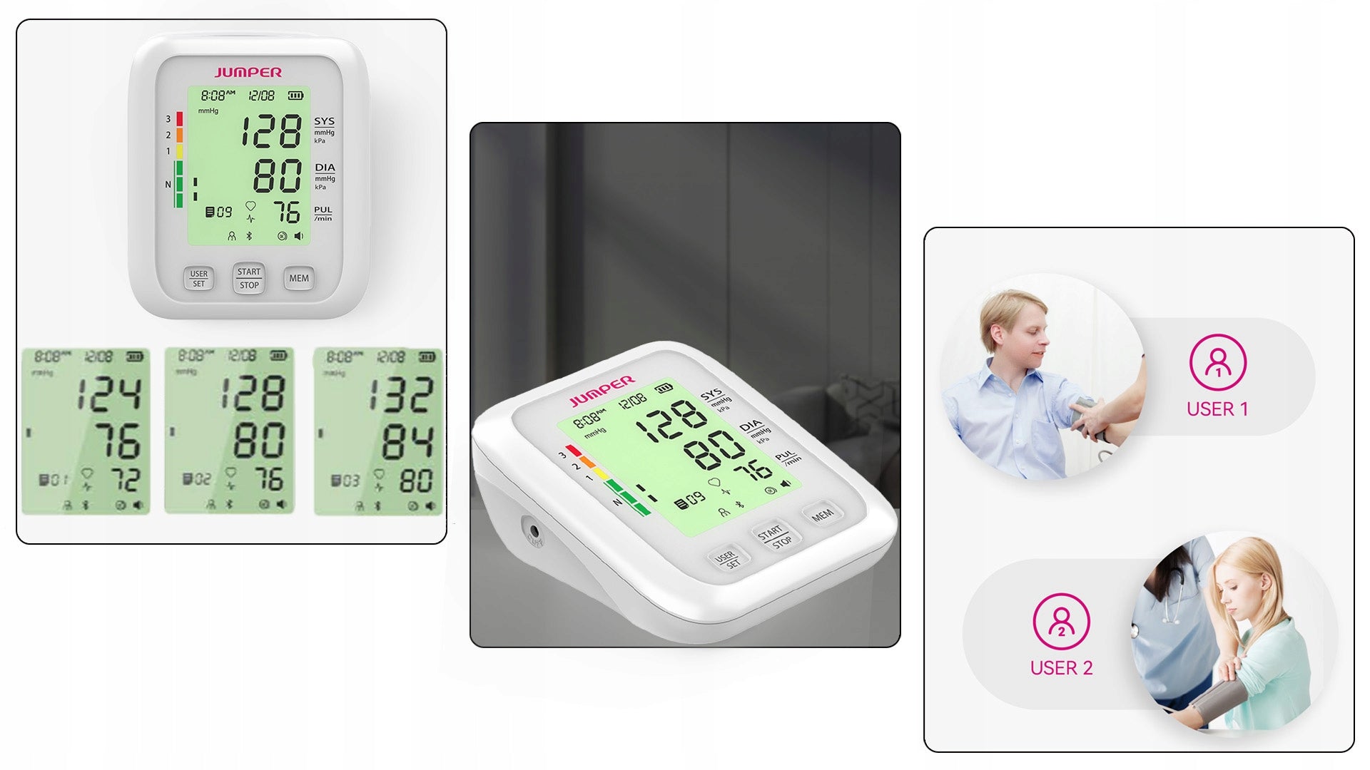 Jumper JPD-HA120 MEDICAL SHOULDER BLOOD Pressure Monitor + MEASUREMENT DIARY Medical device yes