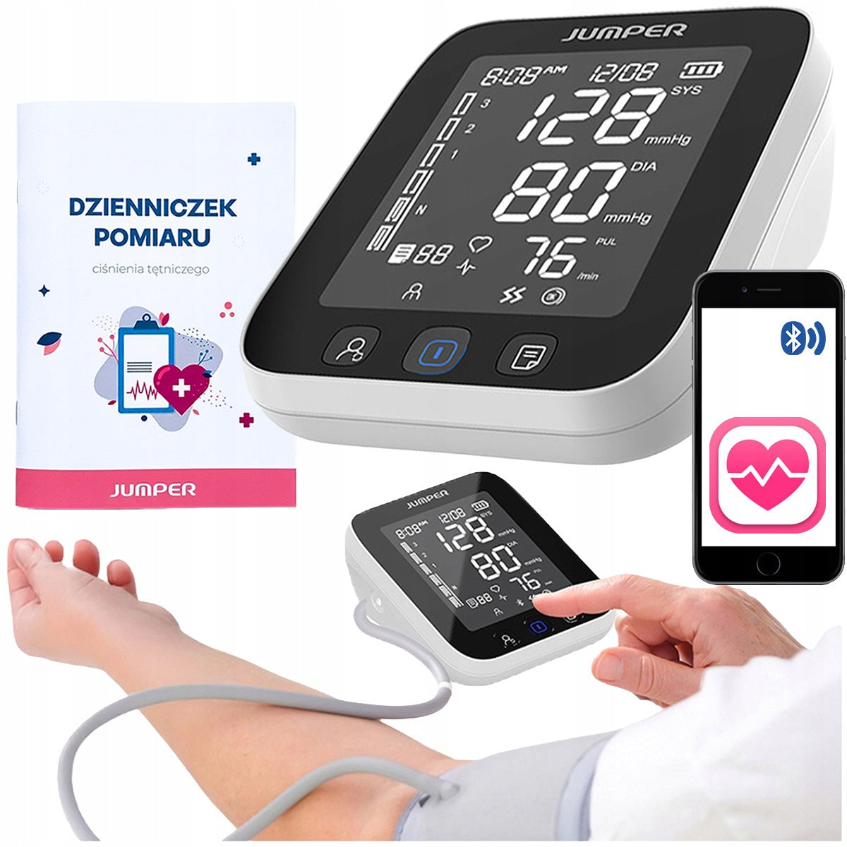 Jumper JPD-HA121 MEDICAL SHOULDER BLOOD Pressure Monitor + MEASUREMENT DIARY