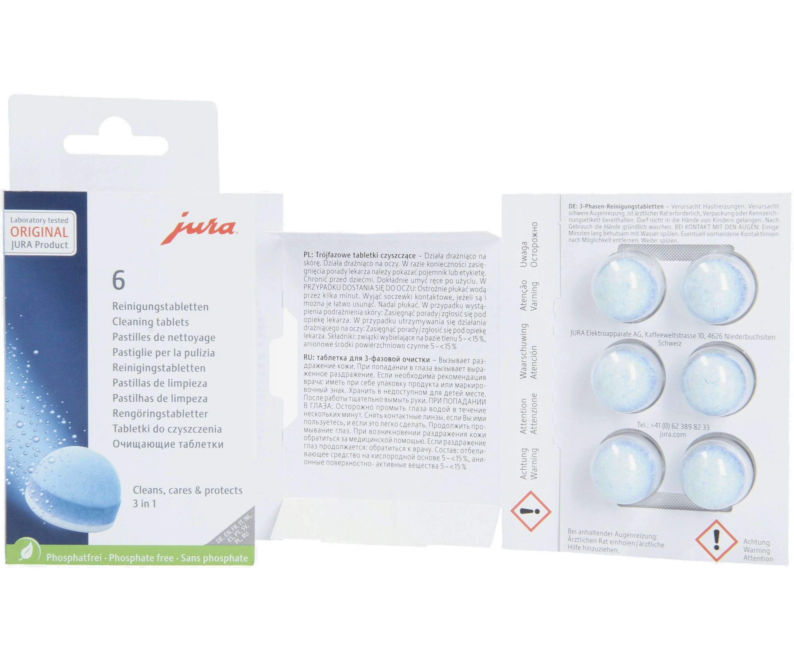 Jura 24225 - tablets 6 pcs 3-phase cleaning tablets Jura 6pcs EAN (GTIN) 5701758031388