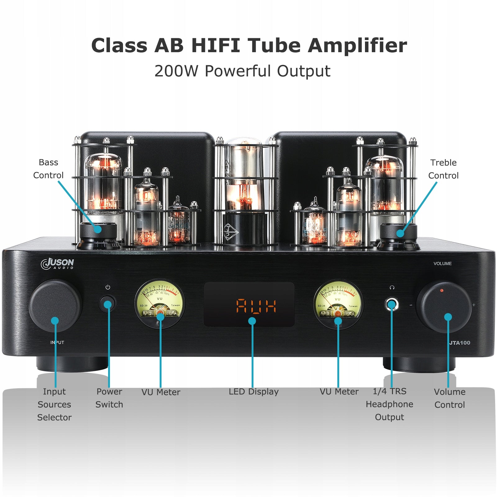 Juson Audio JTA100-N Upgrade 200W Class AB Hybrid Tube Amp for Home Audio Packaging status original
