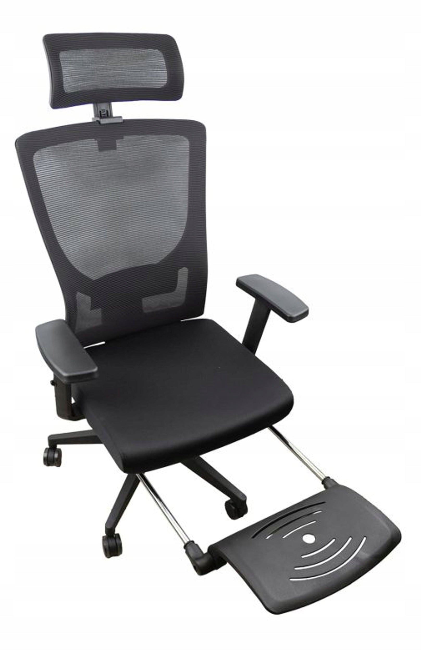 K-B003 SWIVEL OFFICE CHAIR ON WHEELS INCLINED BACKREST + FOOTREST Furniture depth 65 cm