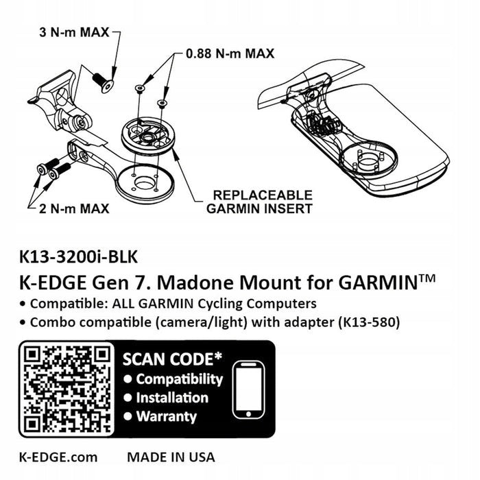 K-Edge Garmin Madone/Emonda gen 7 Mount Brand K-Edge