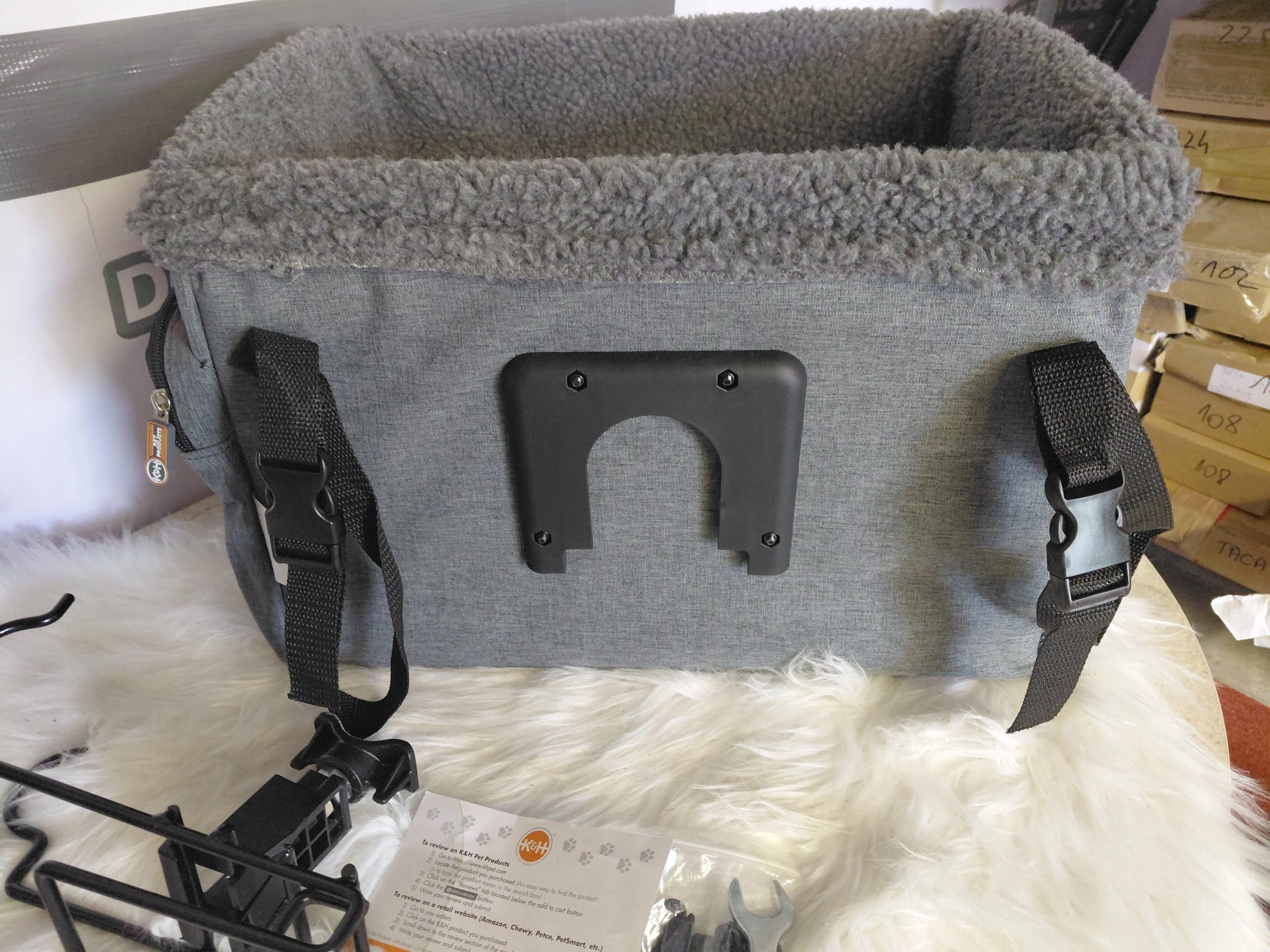 K&H Pet Products Dog Bike Basket Size L Main material fabric