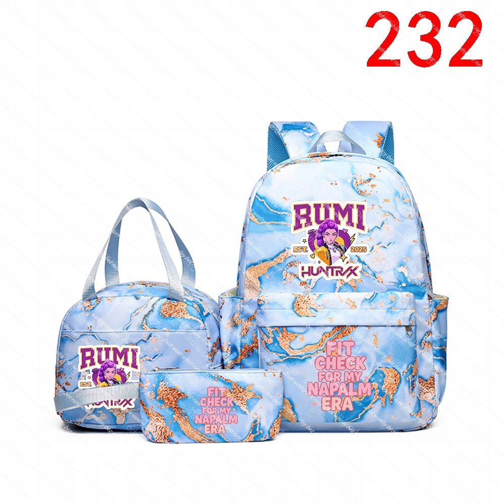 K-POP School Backpack, Handbag and Organizer Set with Pattern, Kartoo