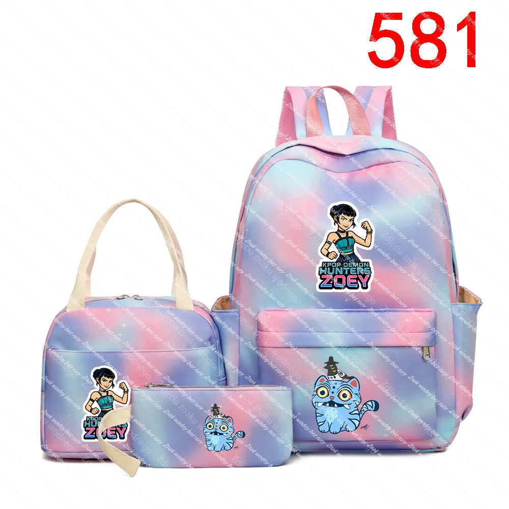 K-POP School Backpack, Handbag and Wallet Set with Cartoon Packaging status original