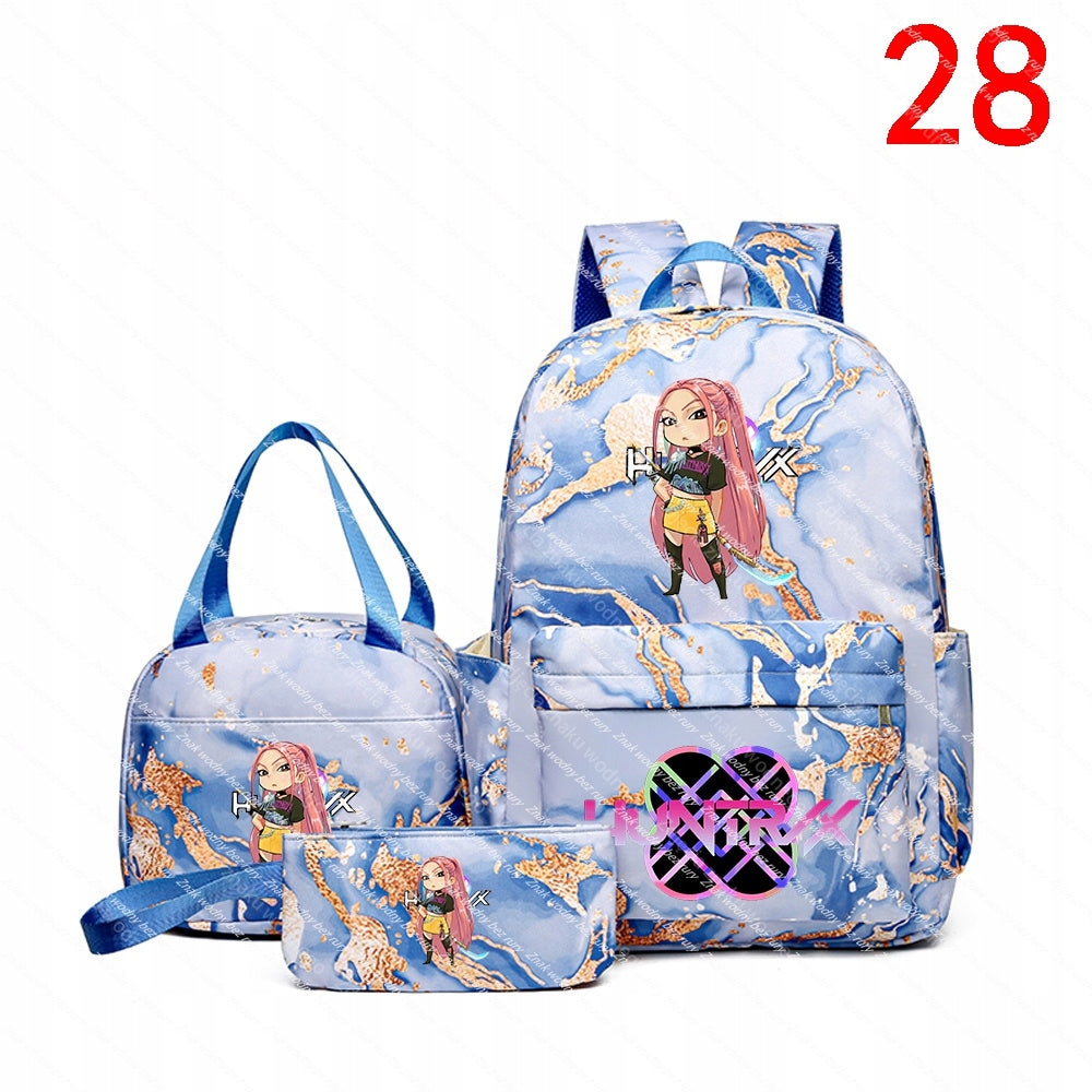 K-POP School Backpack Set: Large Backpack, Handbag and Small Wallet Brand no brand
